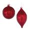 Sequined Red Glass Ball & Teardrop Ornament Set
